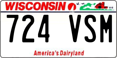 WI license plate 724VSM