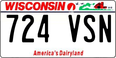 WI license plate 724VSN