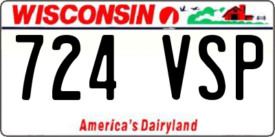 WI license plate 724VSP
