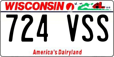 WI license plate 724VSS