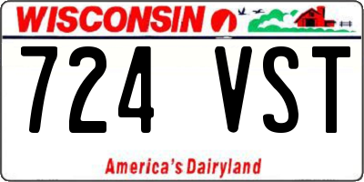 WI license plate 724VST