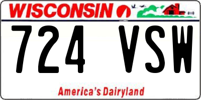 WI license plate 724VSW