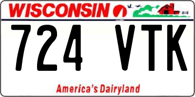 WI license plate 724VTK