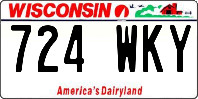 WI license plate 724WKY