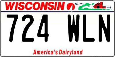 WI license plate 724WLN