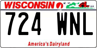 WI license plate 724WNL