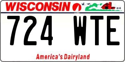 WI license plate 724WTE