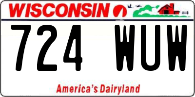 WI license plate 724WUW