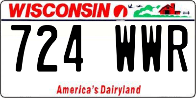 WI license plate 724WWR