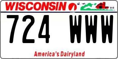 WI license plate 724WWW
