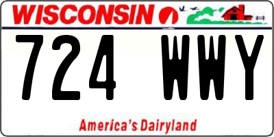 WI license plate 724WWY