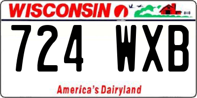 WI license plate 724WXB