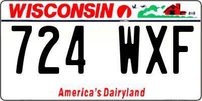 WI license plate 724WXF