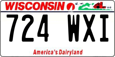 WI license plate 724WXI