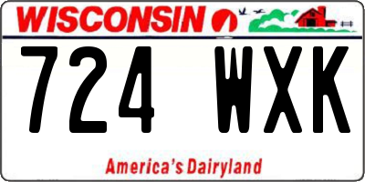 WI license plate 724WXK
