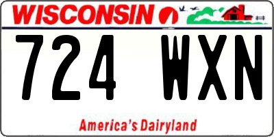 WI license plate 724WXN