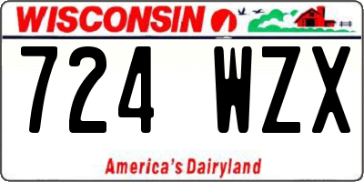WI license plate 724WZX