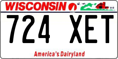 WI license plate 724XET