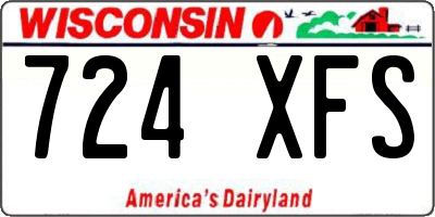 WI license plate 724XFS