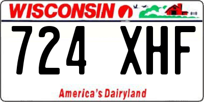 WI license plate 724XHF