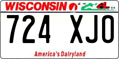 WI license plate 724XJO