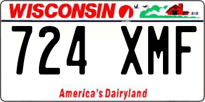 WI license plate 724XMF
