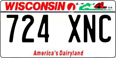 WI license plate 724XNC