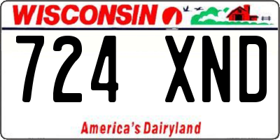 WI license plate 724XND