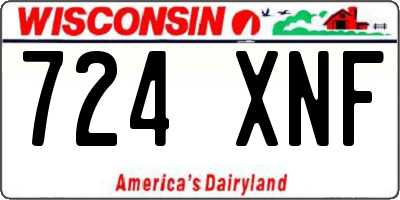 WI license plate 724XNF