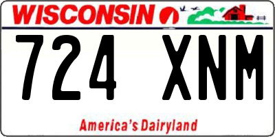 WI license plate 724XNM