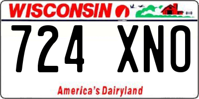 WI license plate 724XNO