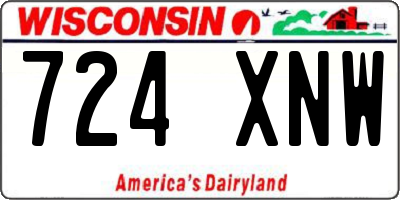 WI license plate 724XNW