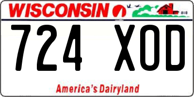 WI license plate 724XOD