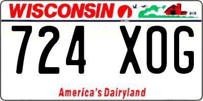 WI license plate 724XOG