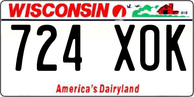 WI license plate 724XOK