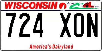 WI license plate 724XON