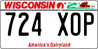 WI license plate 724XOP