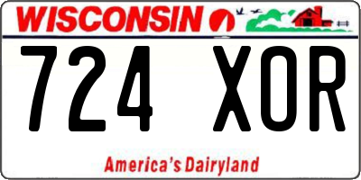 WI license plate 724XOR