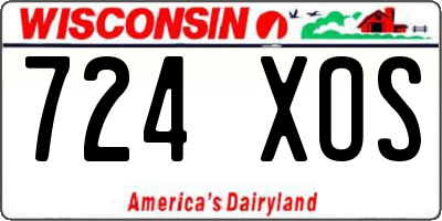 WI license plate 724XOS