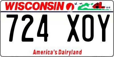 WI license plate 724XOY