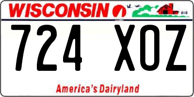 WI license plate 724XOZ