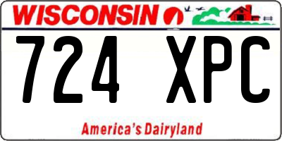 WI license plate 724XPC