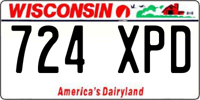 WI license plate 724XPD