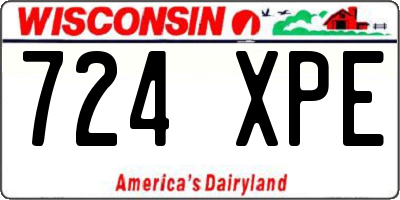 WI license plate 724XPE