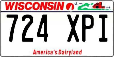 WI license plate 724XPI