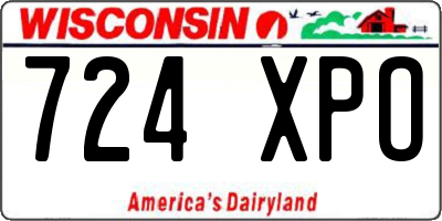 WI license plate 724XPO