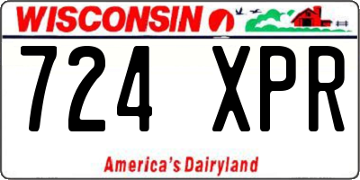 WI license plate 724XPR