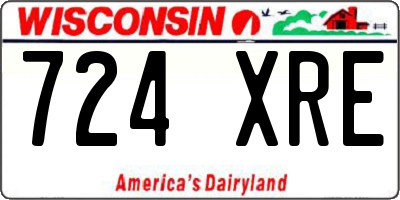 WI license plate 724XRE
