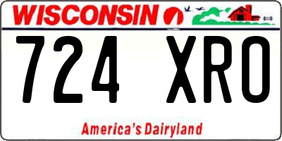 WI license plate 724XRO