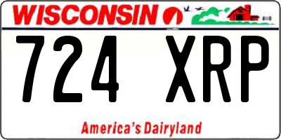 WI license plate 724XRP